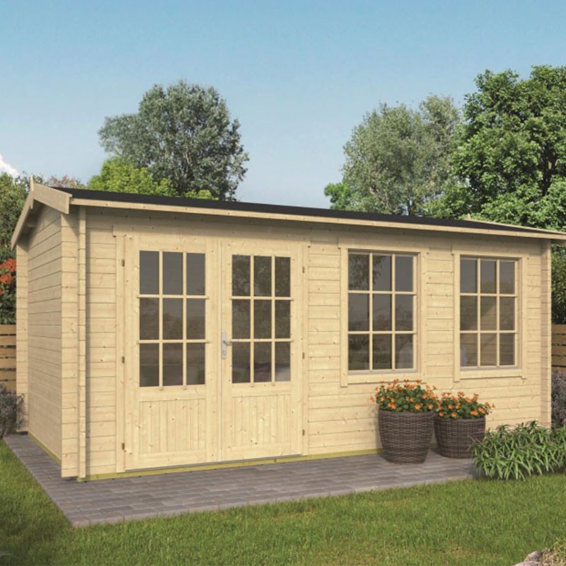 Tuindeco - Chalet de madera maciza - 13,4 m² - Tabla de 40 mm - Aiste