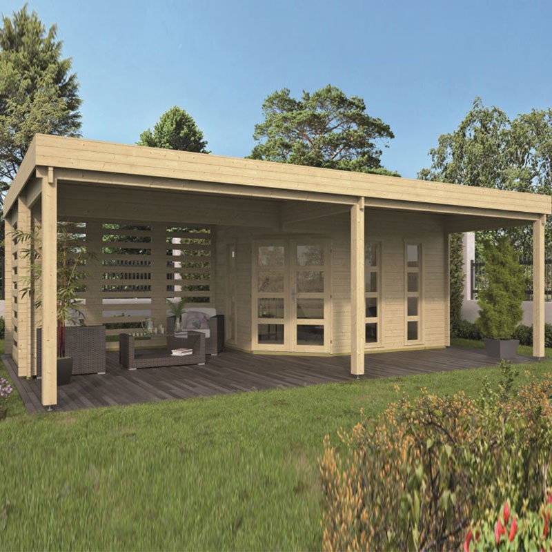 Tuindeco - Massief houten chalet - 37.5 m² - Terras inbegrepen - 40 mm planking - Oletha
