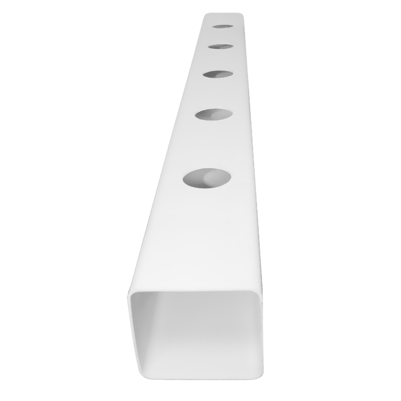 Platinium - White PVC Aero tube 5 plantations - 10x10cm x 1m