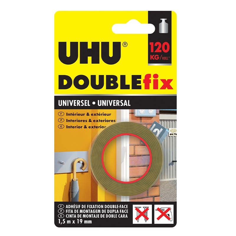 UHU - DoubleFix interieur invisible- 1,50 m x 19 mm