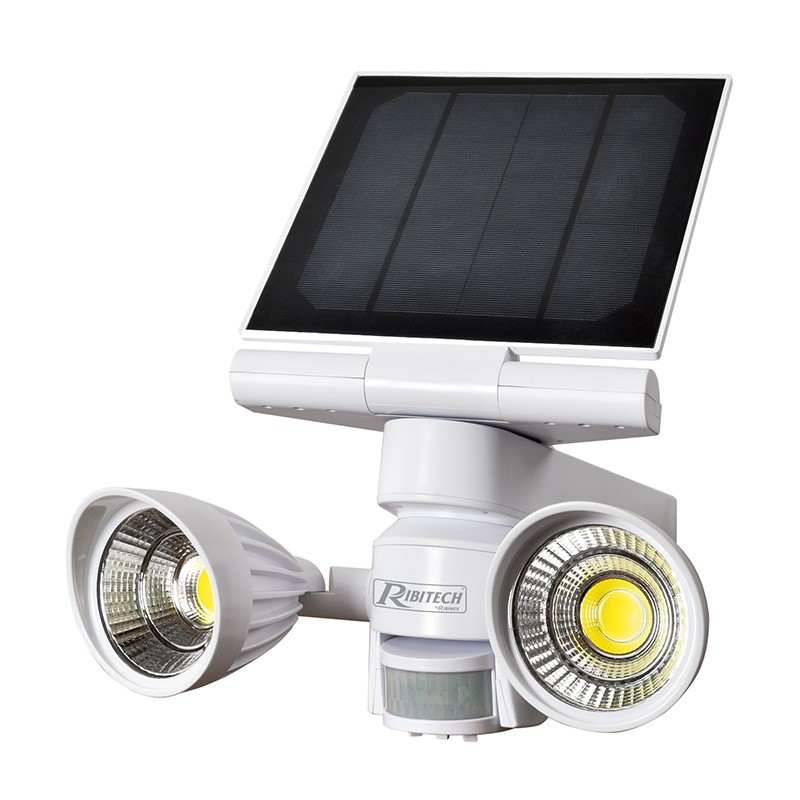 Ribiland - Projecteur Solaire LED avec détecteur 2x4w - 600 LUMENS