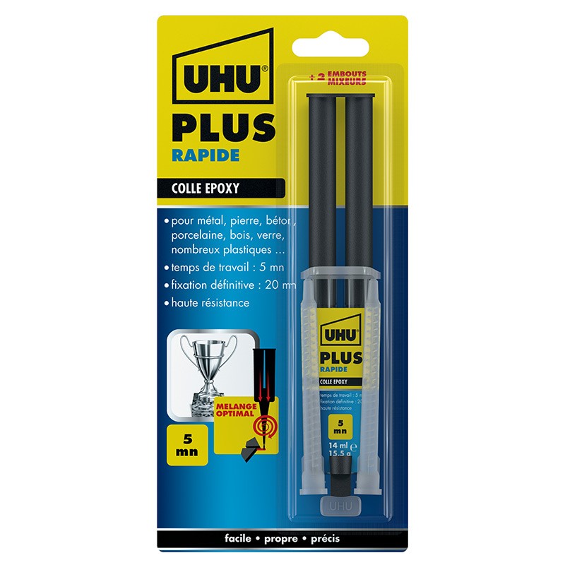 UHU - Colle Epoxy Rapide Plus - Seringue + Mixer 15 g