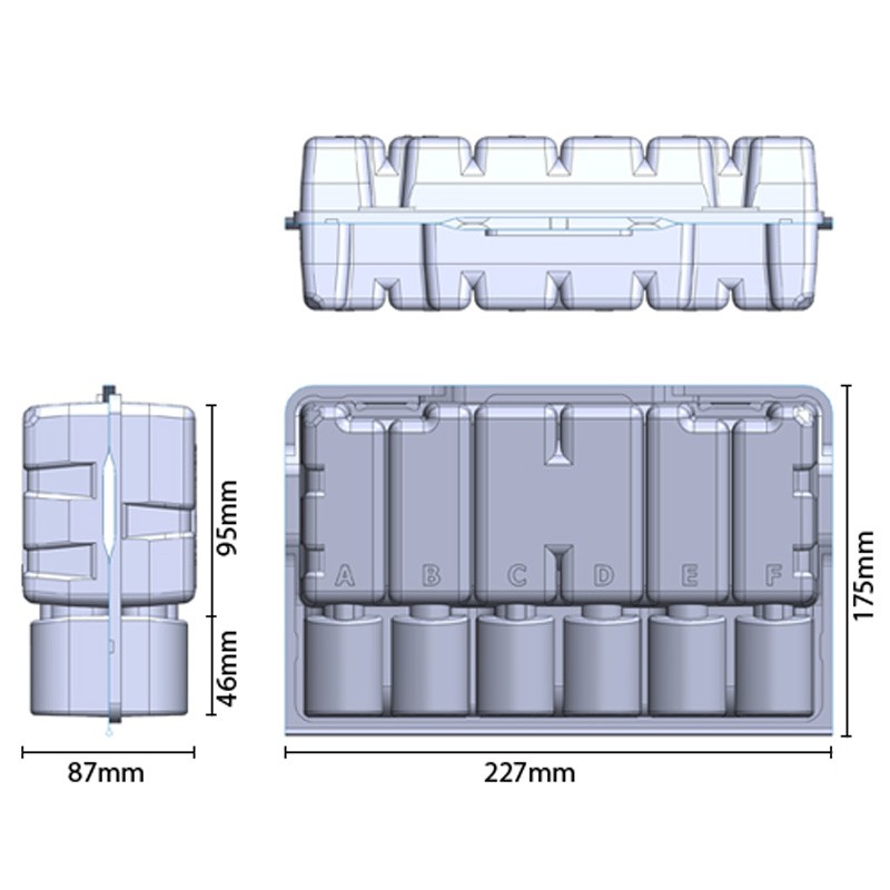TRANSPARENT BOX 227X180X87MM FOR SENDING CUTTINGS