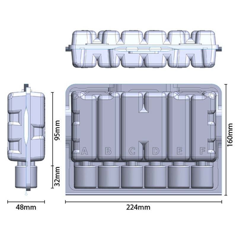 TRANSPARANT DOOSJE 224X160X48MM VOOR HET VERZENDEN VAN STEKKEN