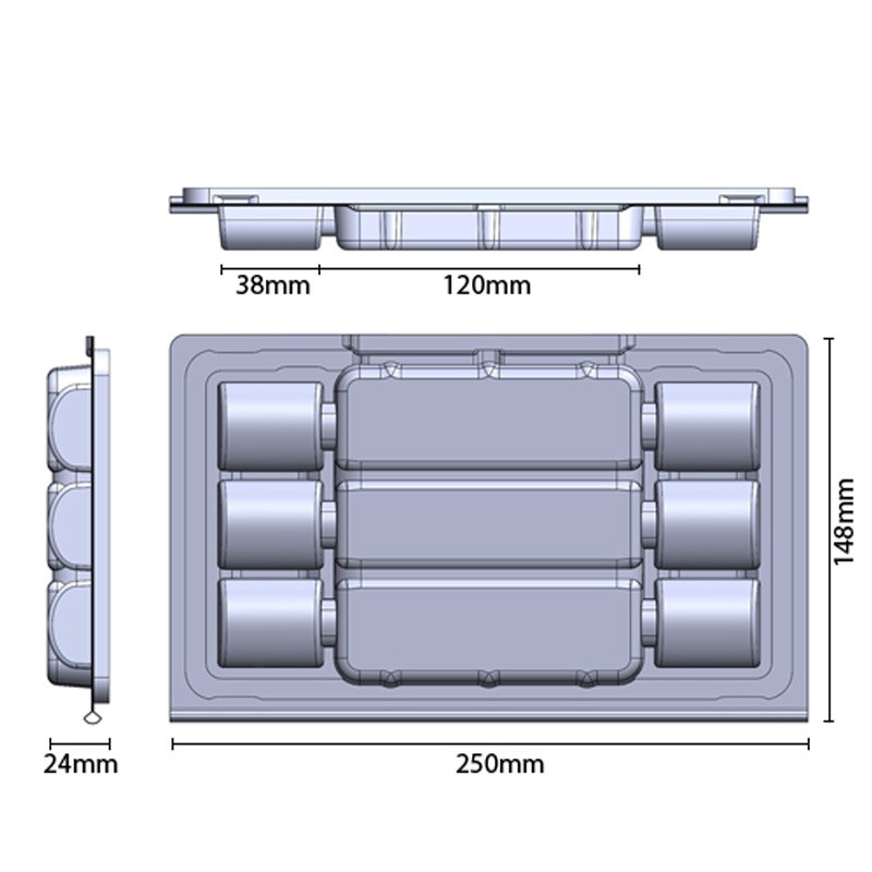 ZWARTE VERZENDDOOS 6 PLANTEN 250X148X24MM