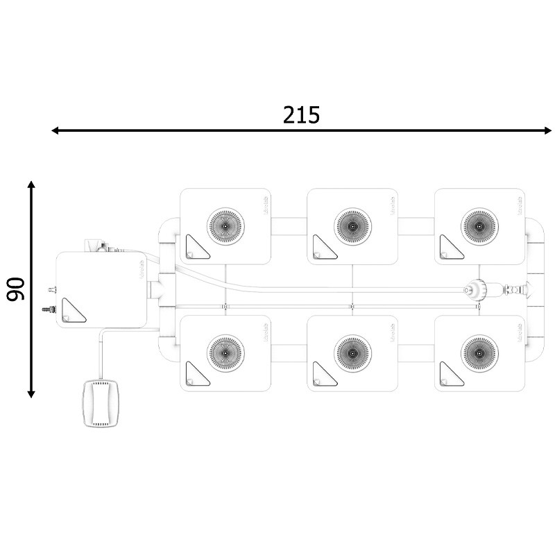 SISTEMA RDWC 2 FILE ORIGINALE 6+1 CON DIFFUSORE TUBOLEX
