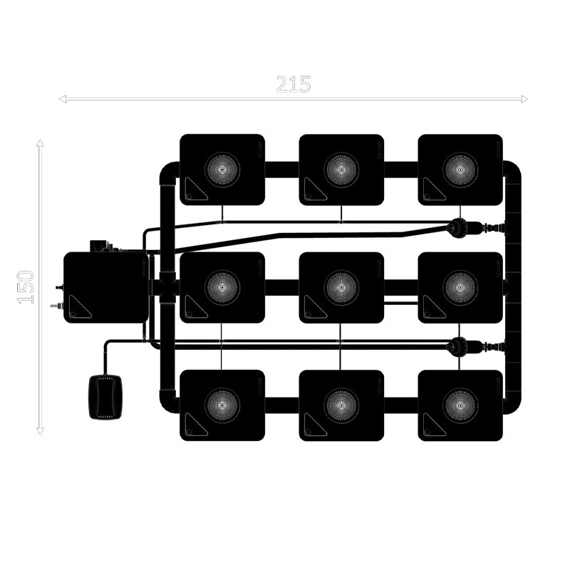RDWC SYSTEM 3 REIHEN ORIGINAL 9+1 MIT TUBOFLEX DIFFUSOR