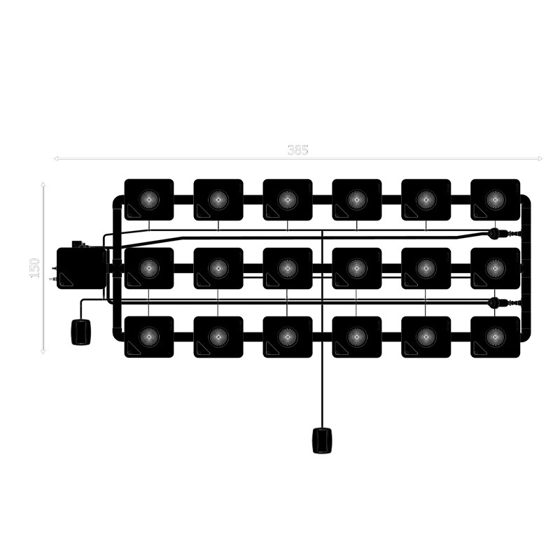 RDWC SYSTEM 3 ROWS ORIGINAL18+1 WITH TUBOFLEX DIFFUSER