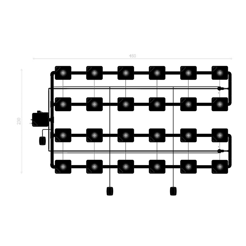 RDWC SYSTEM 4 ROWS LARGE 24+1 WITH TUBOFLEX DIFFUSER