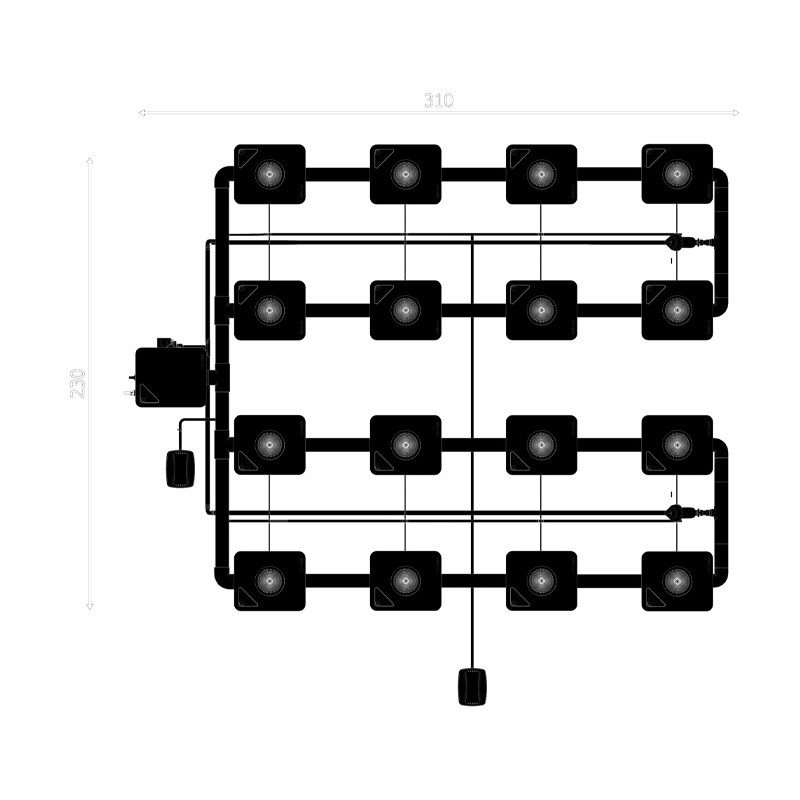 RDWC SYSTEM 4 ROWS LARGE 16+1