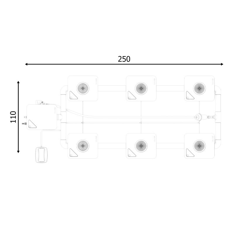 RDWC SYSTEM 2 ROWS LARGE 6+1 WITH TUBOFLEX DIFFUSER