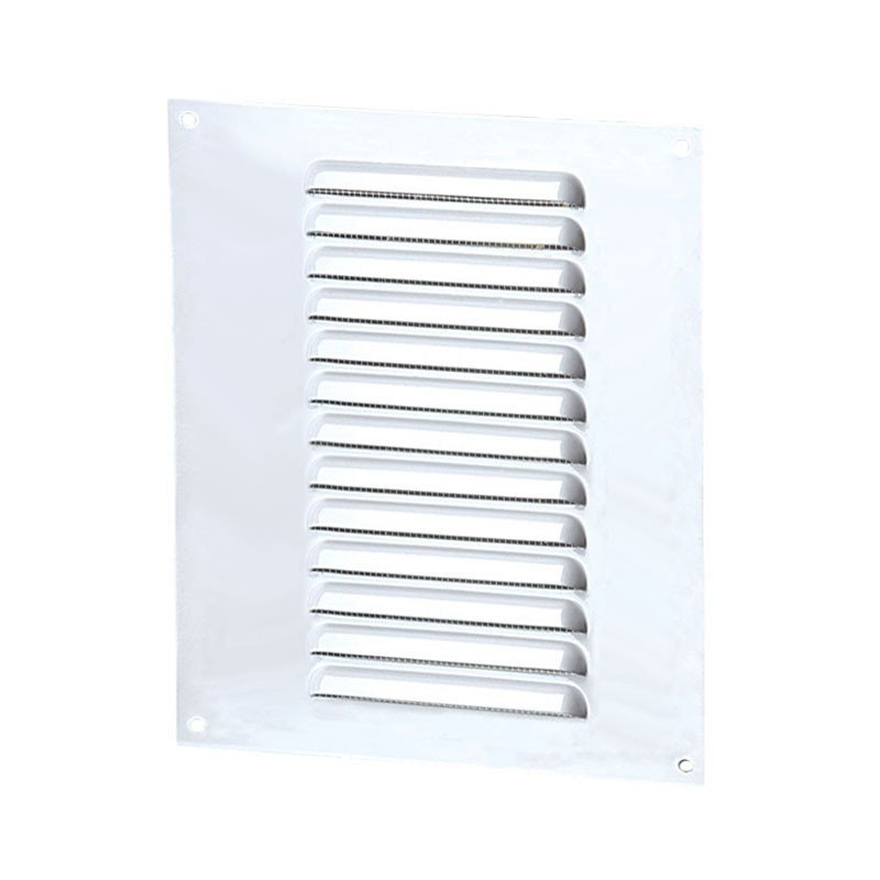 Winflex - Grille d'aération 150x215mm aluminium blanc avec écran anti-insecte