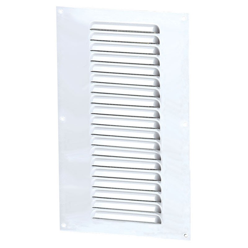 Winflex - Grille d'aération 150x300mm aluminium blanc avec écran anti-insecte