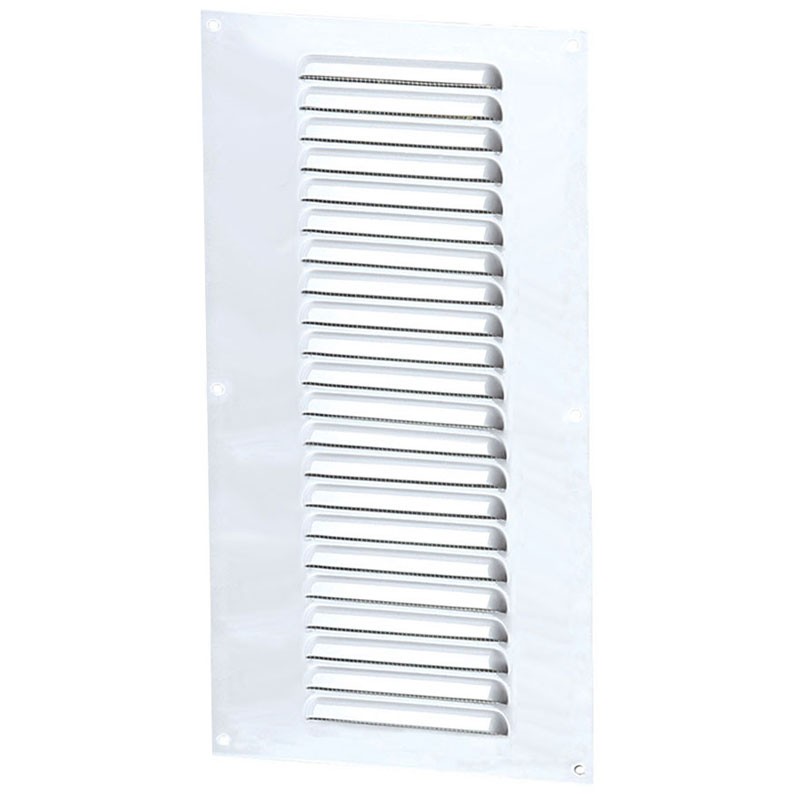 Winflex - Grille d'aération 150x350mm aluminium blanc avec écran anti-insecte