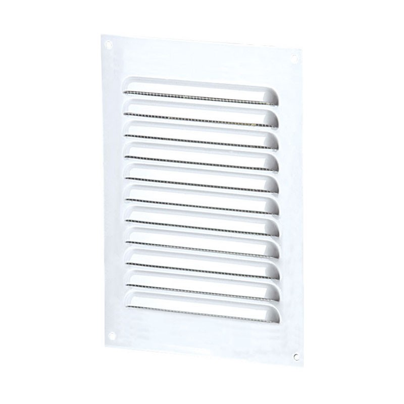 Winflex - Grille d'aération 100x200mm aluminium blanc avec écran anti-insecte