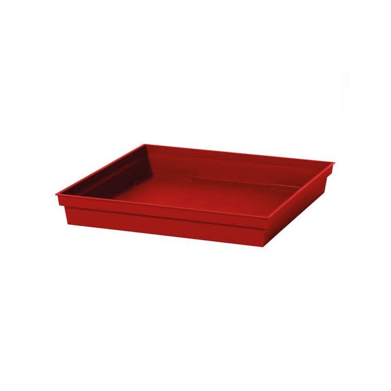 EDA - Platillo cuadrado Toscane - Rojo rubí - Para maceta Toscane 50 cm