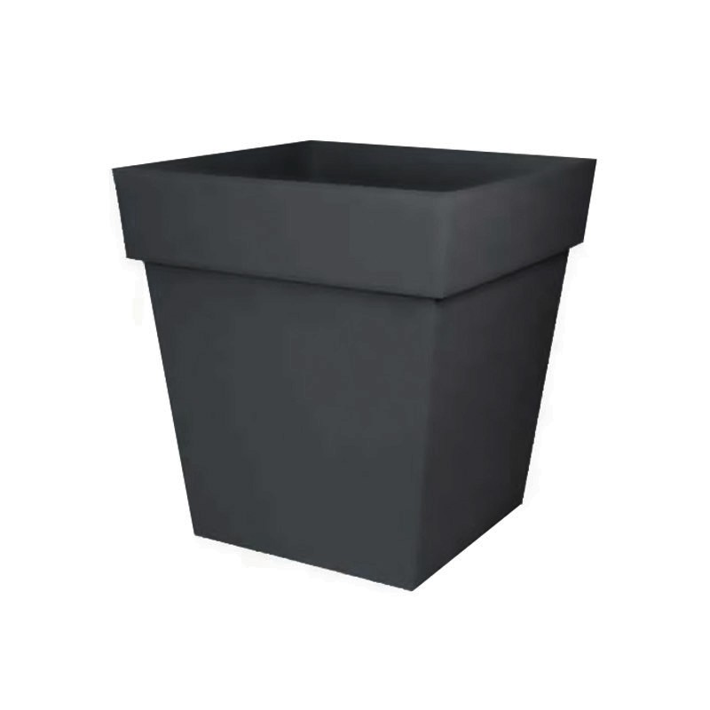 EDA - Maceta cuadrada Toscane - Gris antracita - 87 L - 50 cm