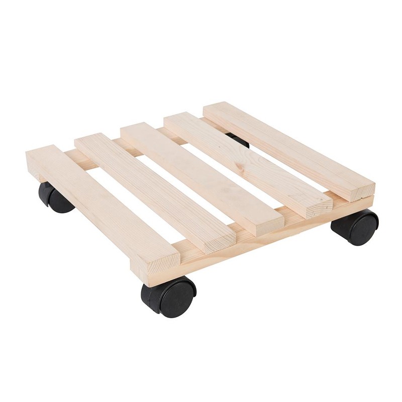 EDA - Support roulettes carr‚ en bois de Hêtre 29 cm