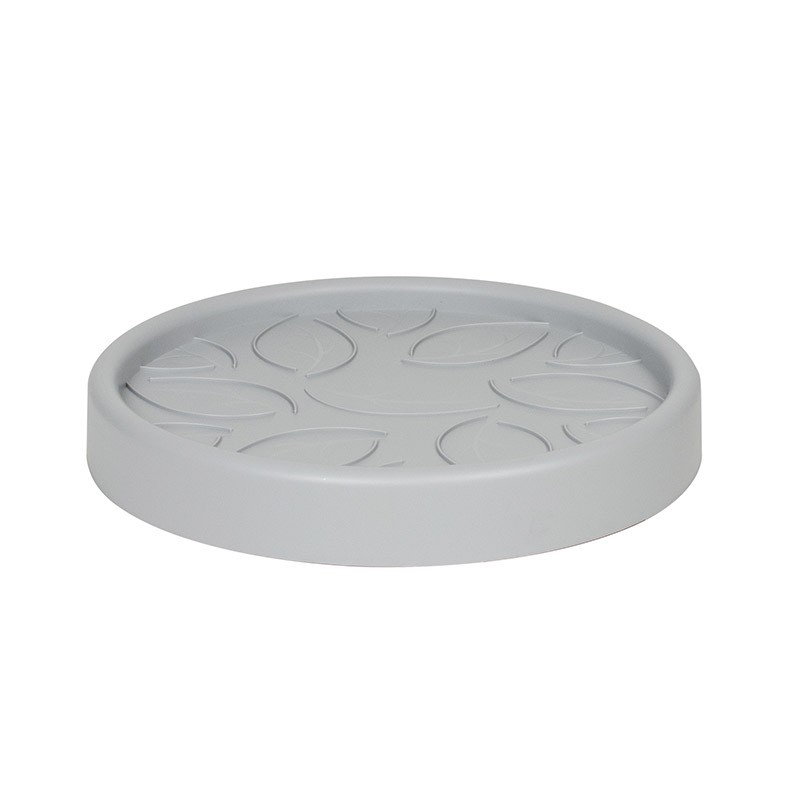10942 G.BT SOUCOUPE A ROULEAUX 35CM GRIS BETON 4RLX DIAM. 34.5X5.7CM