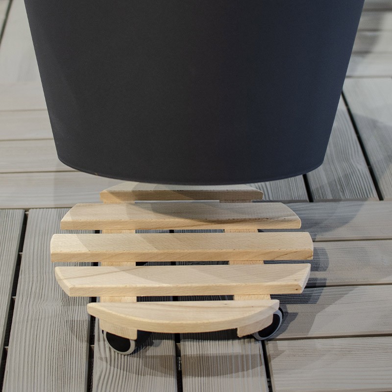10949 B.HE SUPPORT A ROULETTES DIAM 60CM EN HETRE