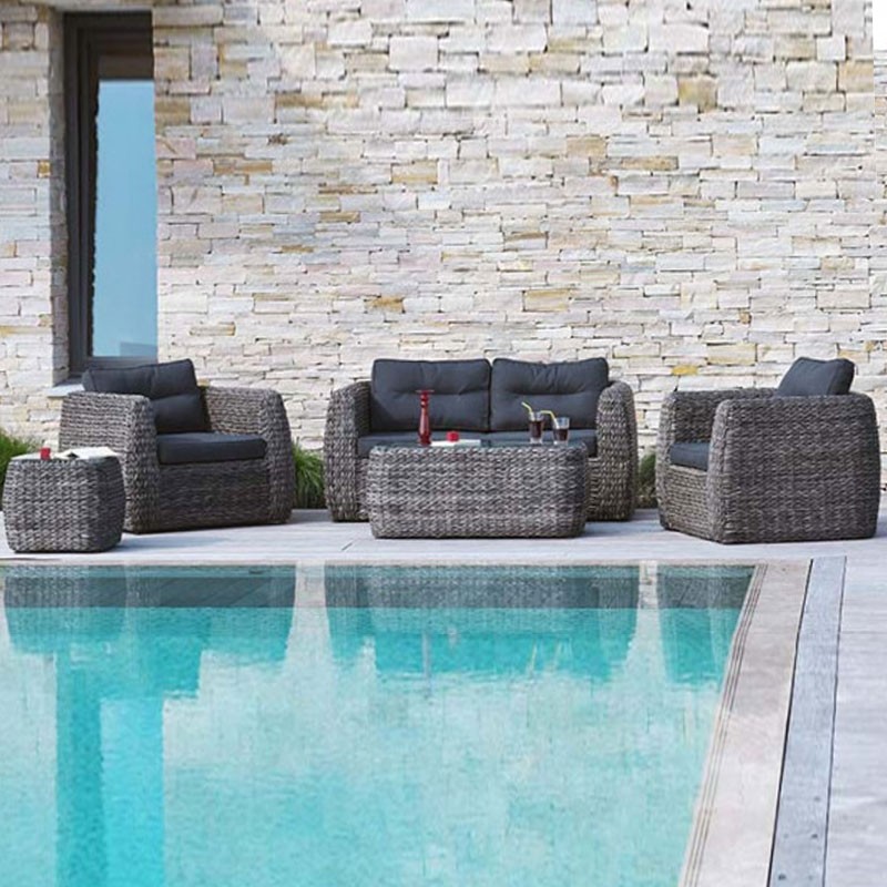 DCB - 4 places -Salon de jardin Bahamas - Gris