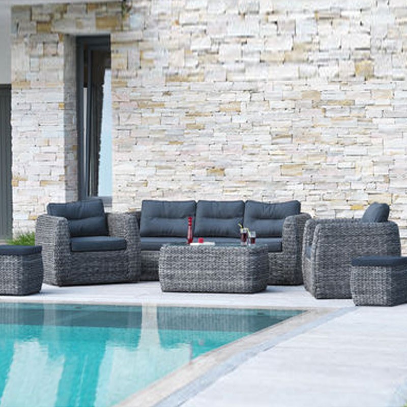 DCB - 7 places -Salon de jardin Bahamas - Gris