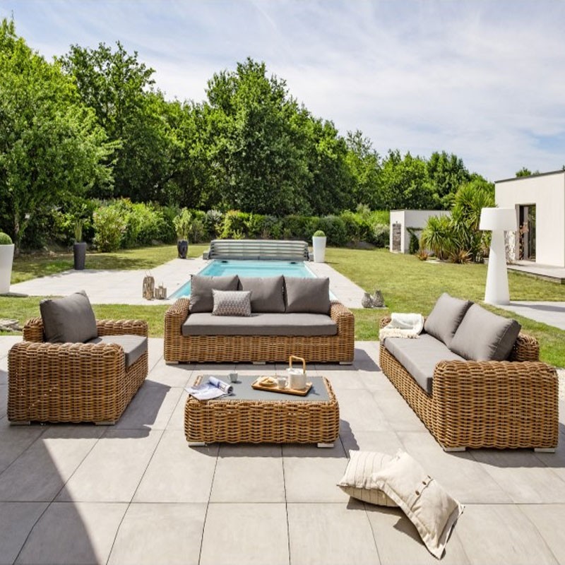 DCB - 6 places -Salon de jardin Borabora - Marron