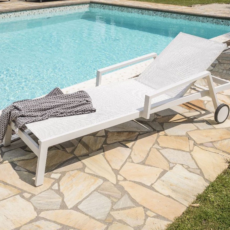 CHAISE LONGUE IBIZA EN ALU - BLANC