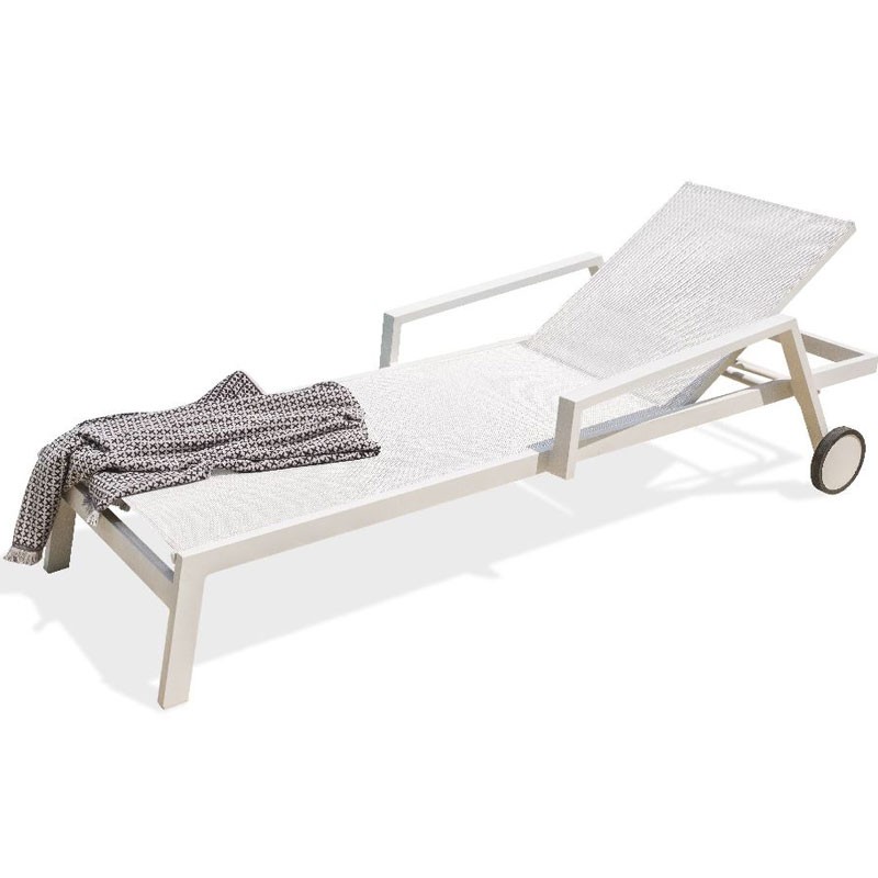 DCB - Chaise longue en alu - Ibiza - Blanc