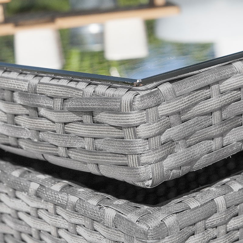 ENCASTRABLE 4P EN RESINE TRESSEE GRIS