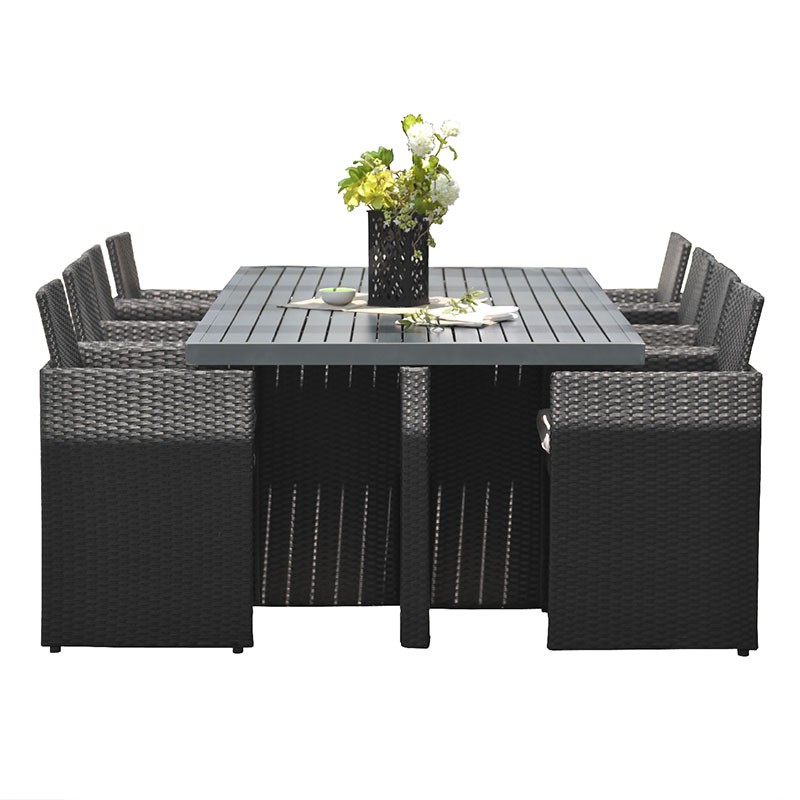 ENCASTRABLE 8P EN RESINE TRESSEE NOIR