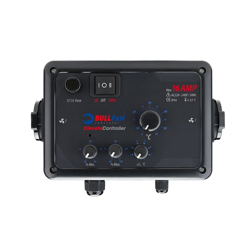 BullFan - Climate Controller 2 outlets 16 AMP , air extractor controller Pro
