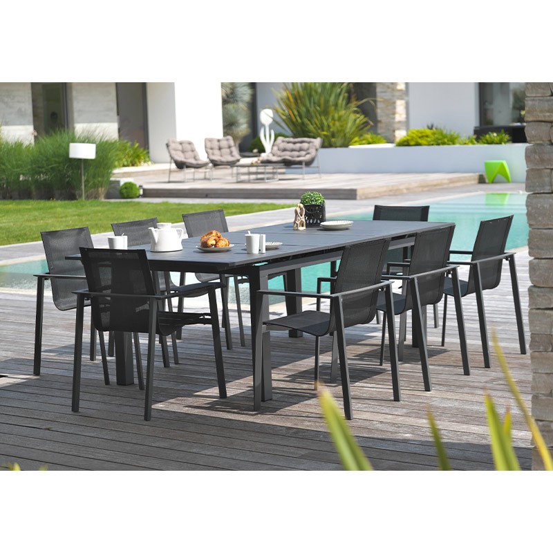 TAVOLO MIAMI 180/240X100 CM CON ESTENSIONE GRIGIO ANTH