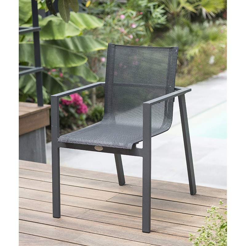 MIAMI STACKING ARMCHAIR GREY ANTH