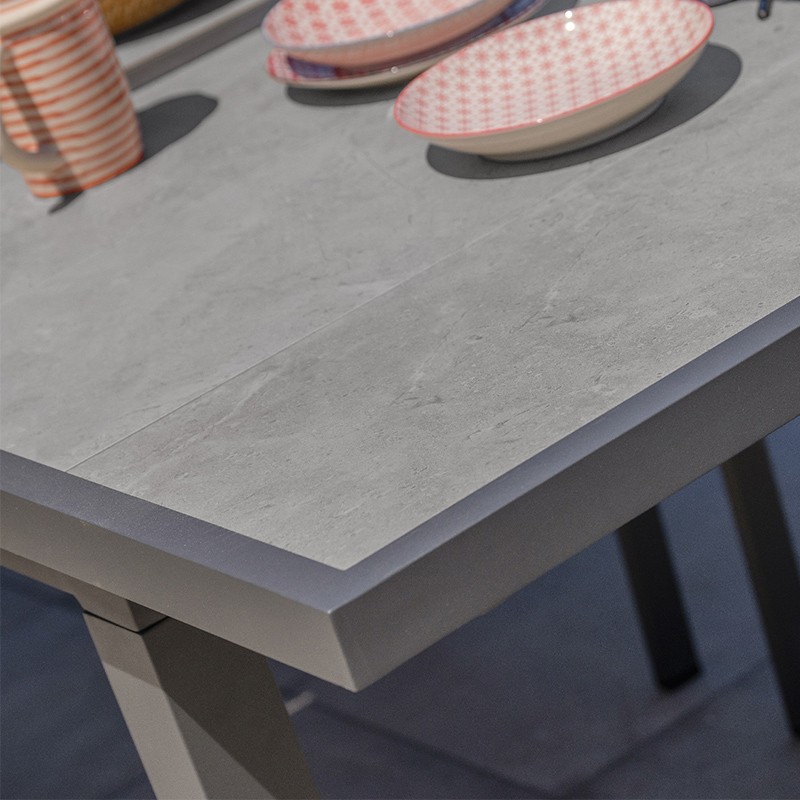 TABLE VENISE 190/250X95 CM AVEC RALLONGE GRIS ANTH