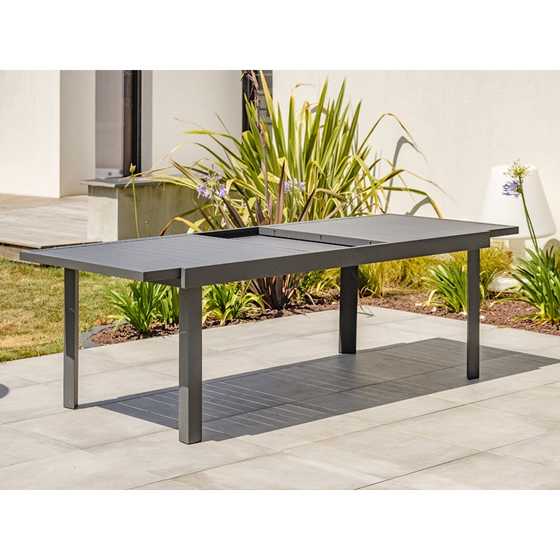 TABLE COPENHAGUE 200/300X100CM AVEC RALLONGE GRIS ANTH