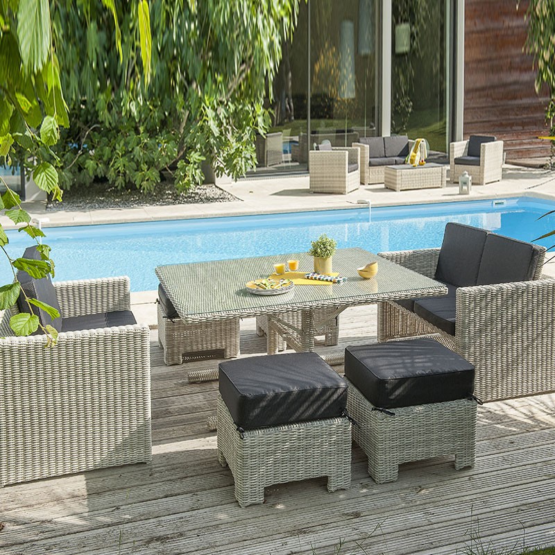 DCB - 8 seats - Built-in - Garden furniture set Océane Lunch - Cream
