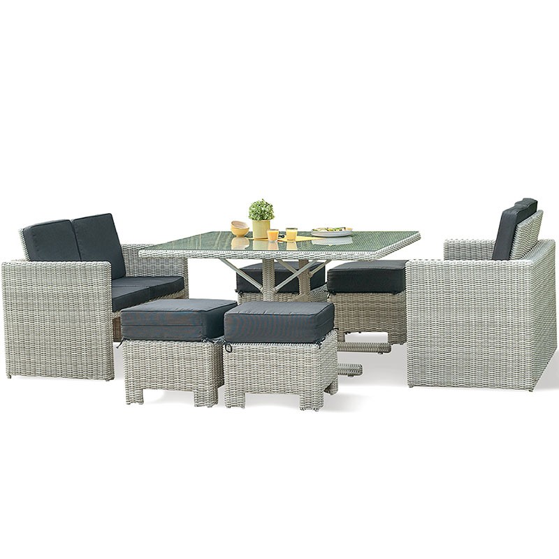ENCASTRABLE OCEANE 8P EN RESINE TRESSEE CREME