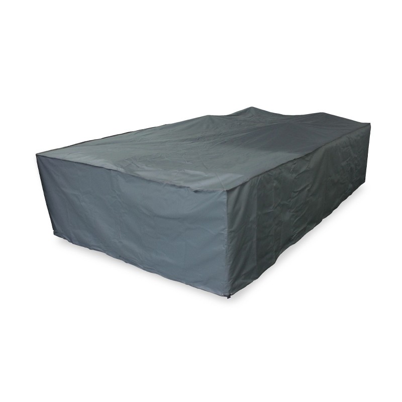 DCB - Housse pour salon de jardin bas 4 places - 246x 166 cm - Gris