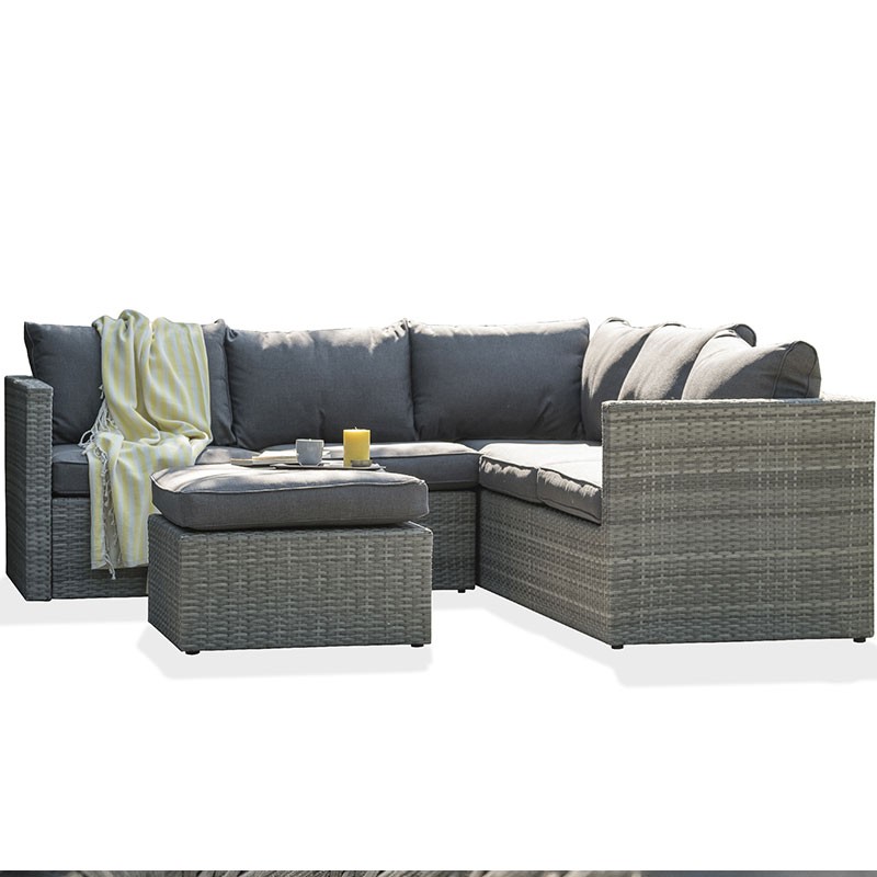 HAPPINESS LOUNGE 5P AUS GEFLOCHTENER WOLLE - GRAU