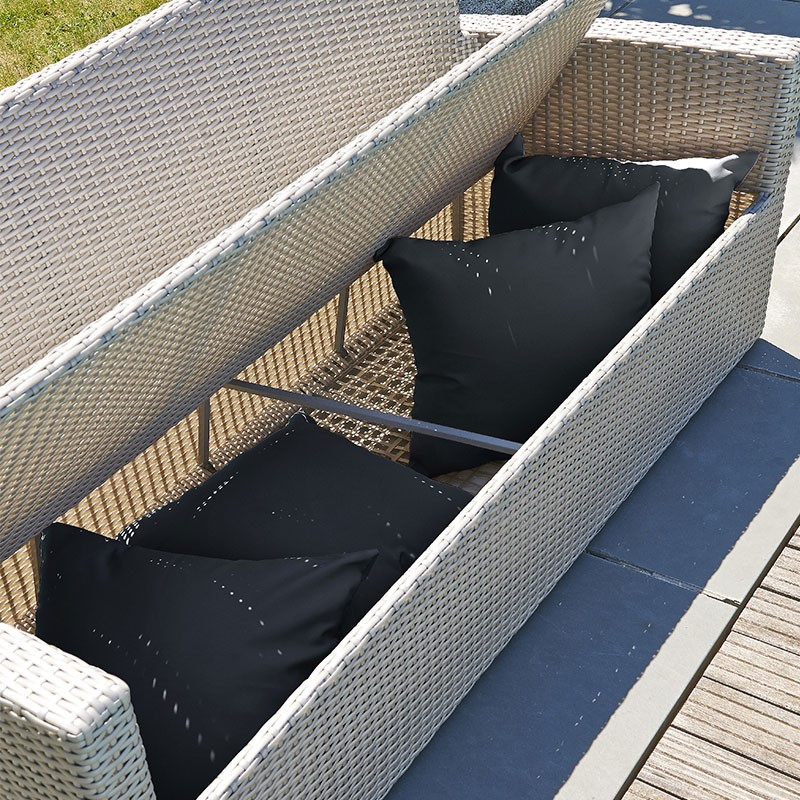 SALON CONFORT PORTOVECCHIO 5P EN RESINE TRESSEE  GRIS