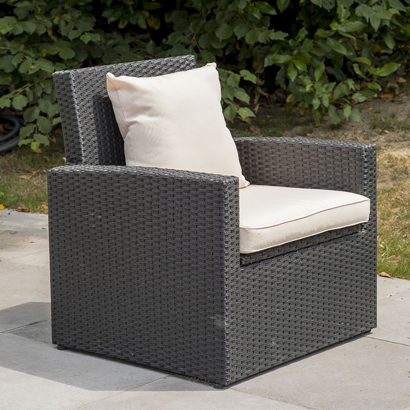 FIDJI COMFORT LOUNGE 5P AUS SCHWARZEM GEFLOCHTENEM HARZ