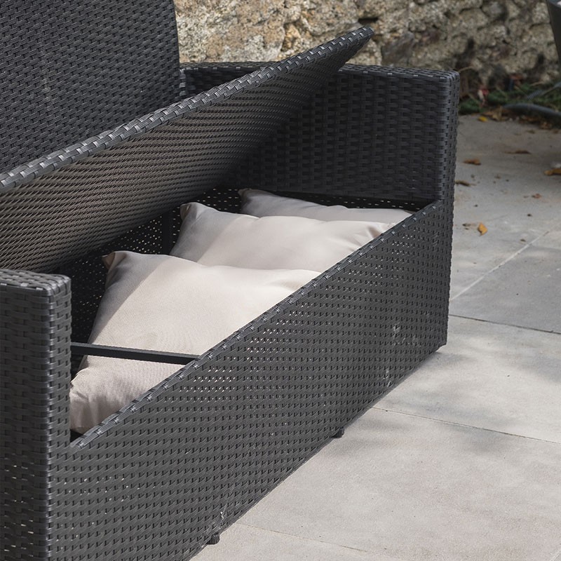 FIDJI COMFORT LOUNGE 5P AUS SCHWARZEM GEFLOCHTENEM HARZ