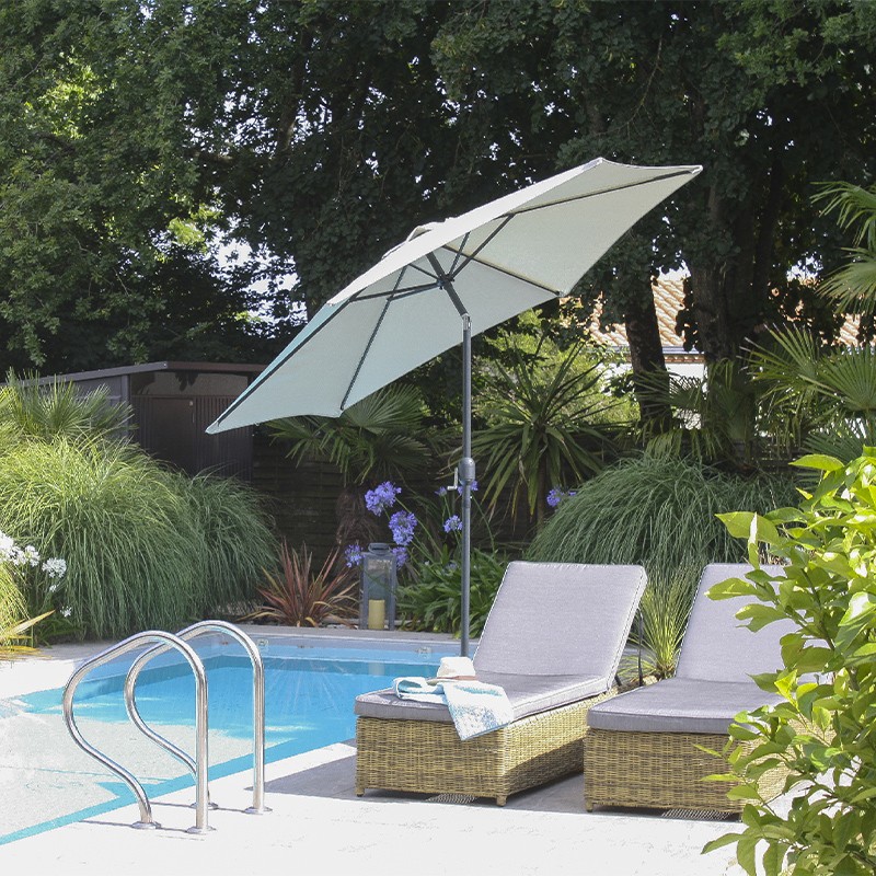 PARASOL MARBELLA 2M70 A MANIVELLE GRIS