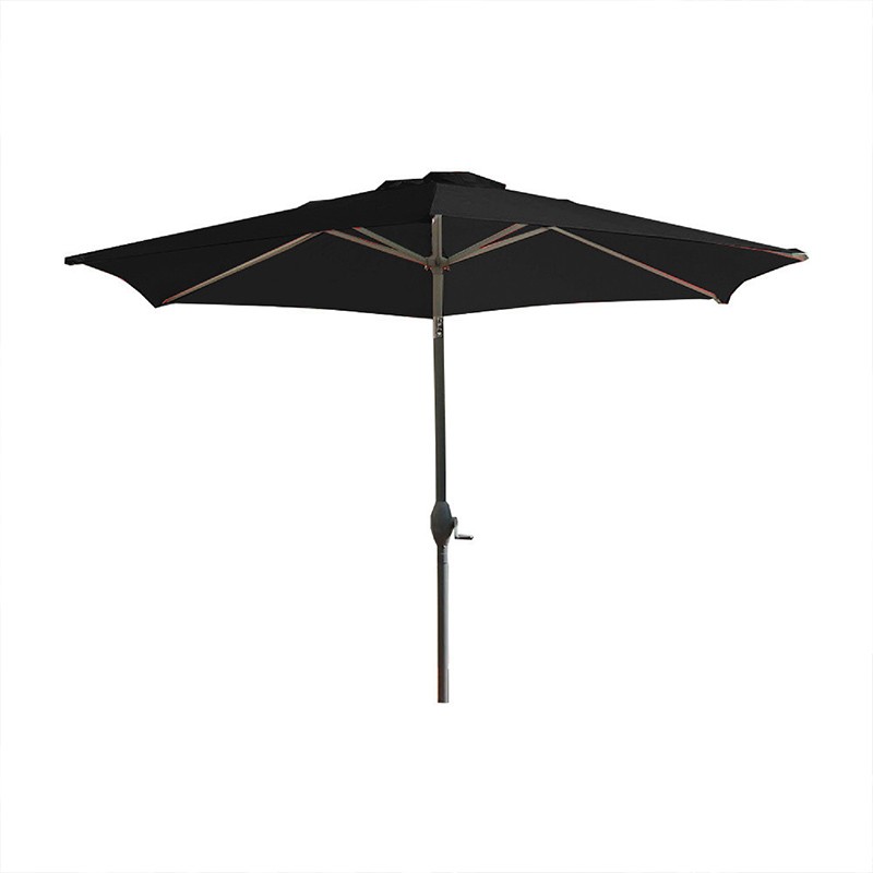 DCB - Parasol à manivelle - Marbella - 270 cm - Noir