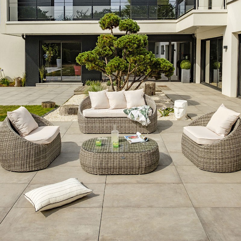 DCB - 5 places -Salon de jardin Isa Luxe - Gris