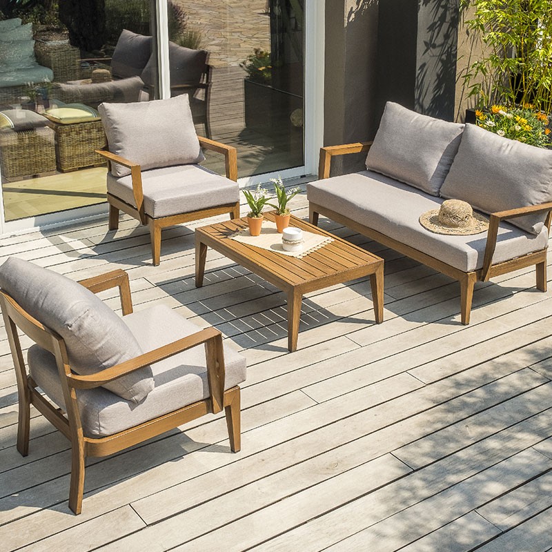 DCB - 4 places - Salon de jardin Portofino - Marron