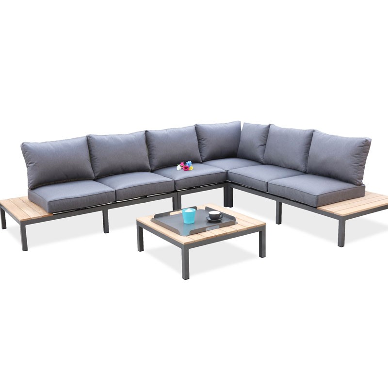 NAGANO 6P TEAK FSC E ALLUMINIO LOUNGE - GRIGIO ANTRACITE