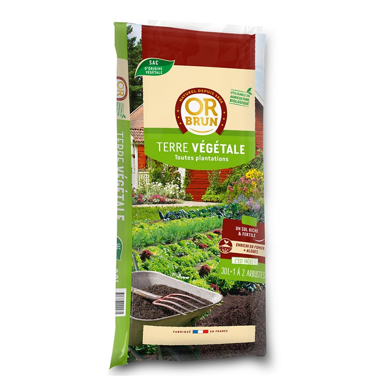 Or Brun - Terre végétale Fertilisée 30L/25Kg