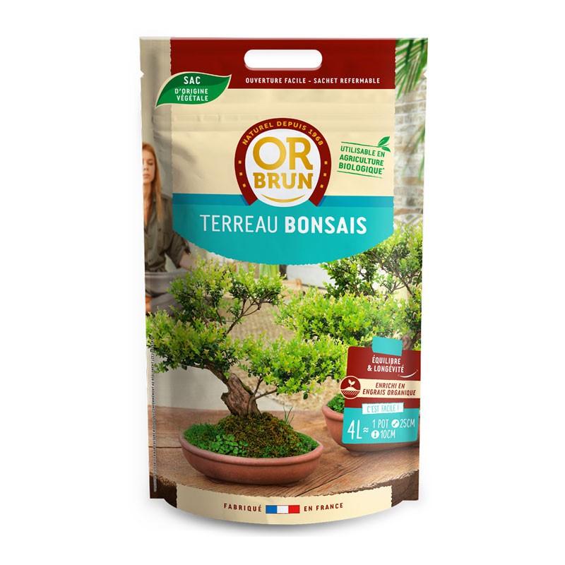 OR BRUN Terreau Bonsais 4L , terre rempotage